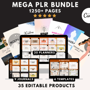 This Mega PLR Bundle includes 35 done-for-you digital products with 1284 pages